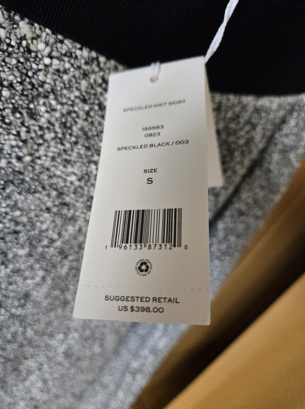 Brand New With Tags Tory Burch Black & White Tweed A-Line Skirt - Picture 2 of 2